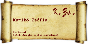 Karikó Zsófia névjegykártya