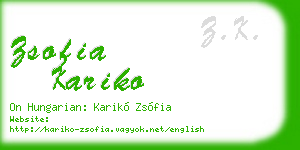 zsofia kariko business card